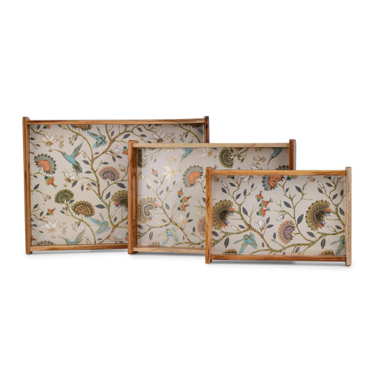 -Gardenia exotica - Rectangle tray- 15”x11” (Large), and 13”x9.5” (Medium) -Set of two-