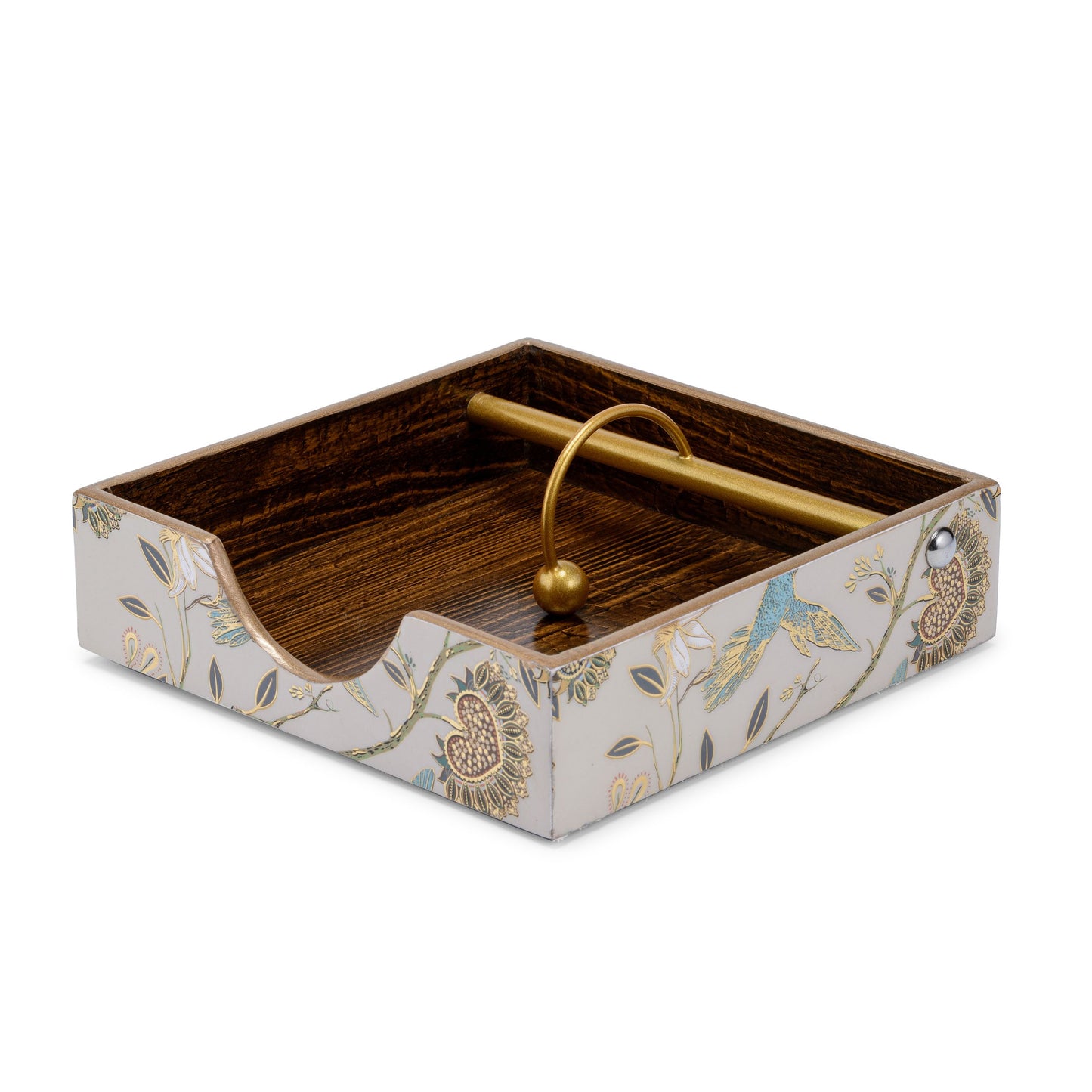 -Gardenia exotica - Square tissue holder- 7.5”x7.5” -Single-