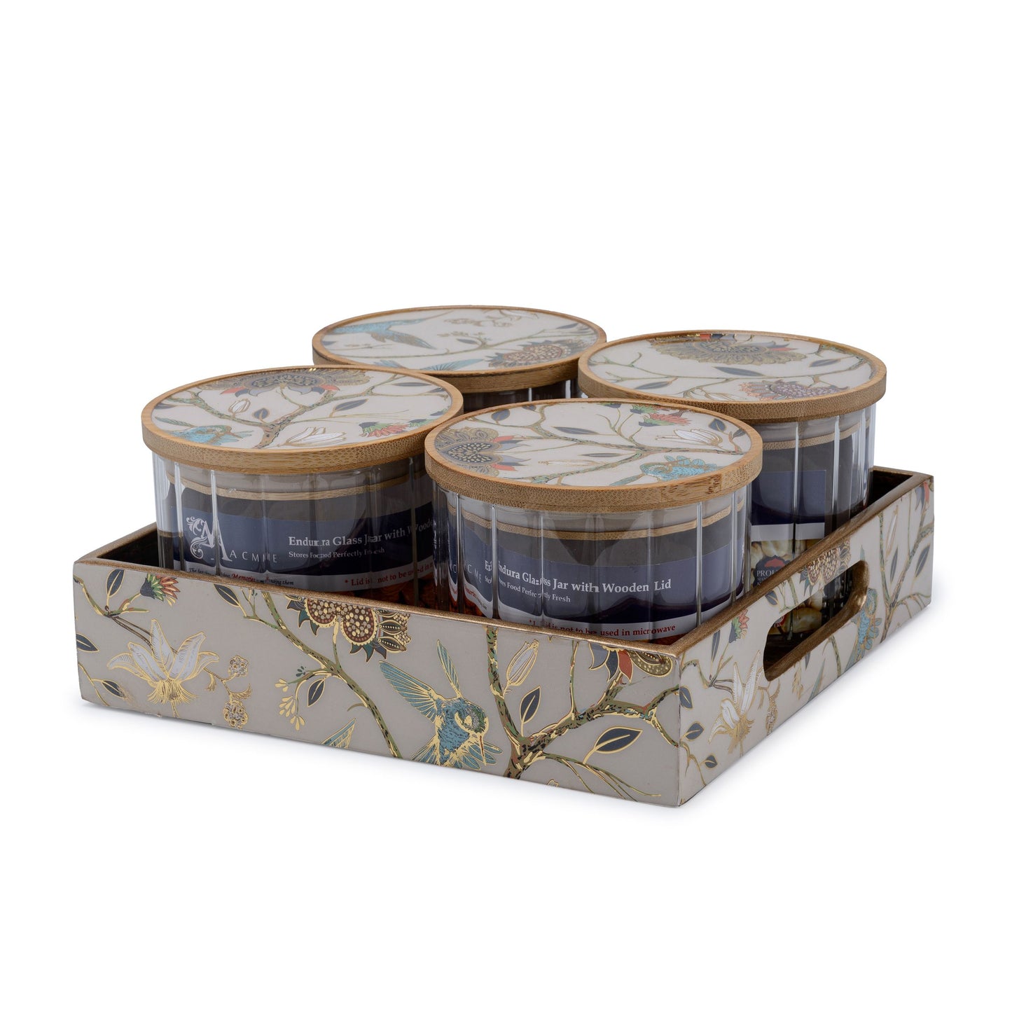 -Gardenia exotica - 4 jar storage set (Fluted) -