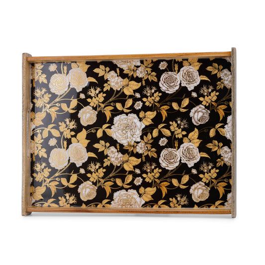 -Fiori obscure - Rectangle tray- 17”X13” (Extra large) -Single-