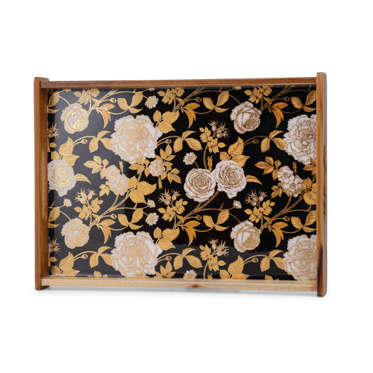 -Fiori obscure - Rectangle tray- 15”x11” (Large) -Single-