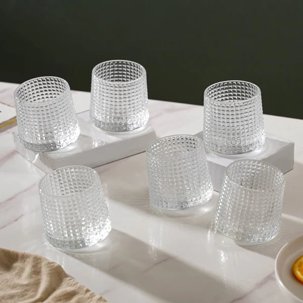 Rotating Ribbed Glass - Whiskey glasses - Set of Six (150ml)